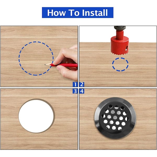 20 Stück Edelstahl-Luftgitter – Rund, 53 Mm, Für Schrank & Küche