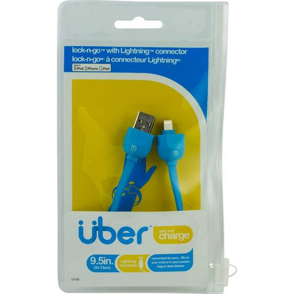 Uber Lock & Go Lightning Sync Charge Cable Bracelet - Blue