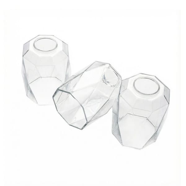 7 in. Clear Glass Bottle Cylindrical Shade for Replacement Vanity Shade with 1 in. Neckless Fitter (3-Pack)