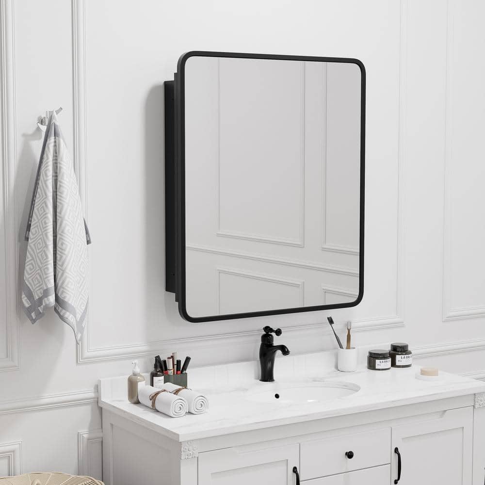 24 in. W x 30 in. H Rectangular Metal Recessed/Surface Mount Medicine Cabin