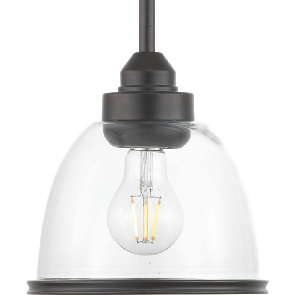 Brushed Nickel Mini Glass Pendant Light with Clear Shade