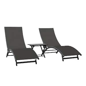 Coral Springs Grey 3-Piece Aluminum Outdoor Chaise Lounge