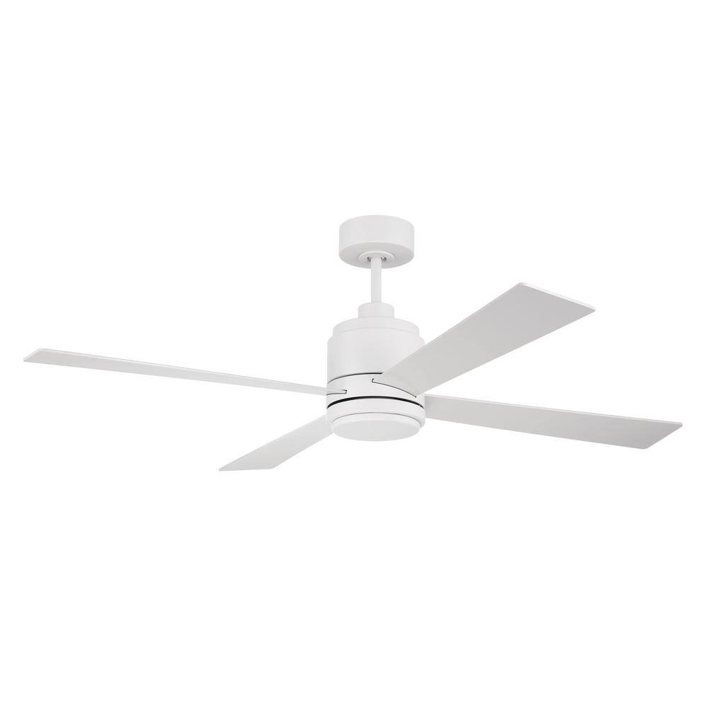 White 52" Modern Ceiling Fan with LED Light Kit