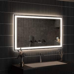 48 in. W x 24 in. H Rectangular Frameless LED Light with 3-Color and Anti-Fog Wall Mounted Bathroom Vanity Mirror