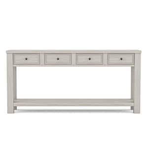 Alexis 64 in. Antique White Standard Rectangle Wood Console Table with Drawers