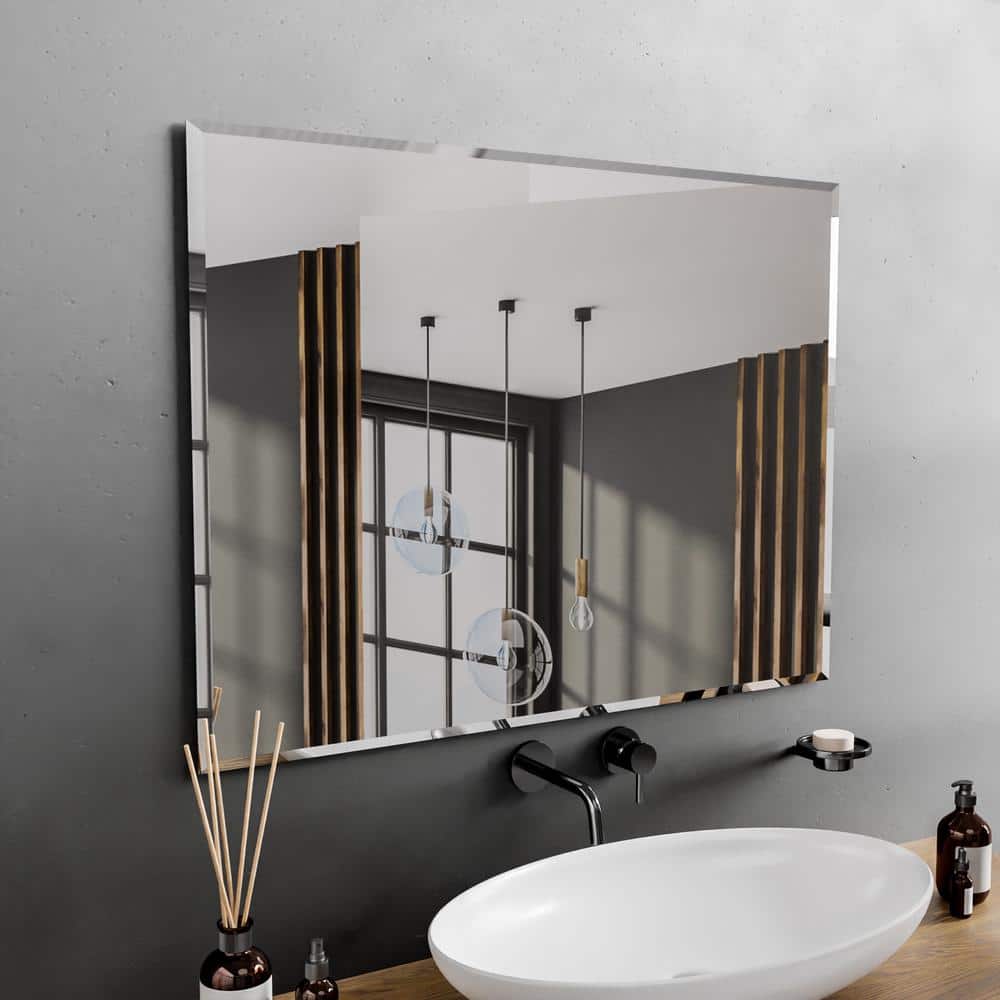 Elegant 30" x 40" Beveled Edge Frameless Rectangular Wall Mirror