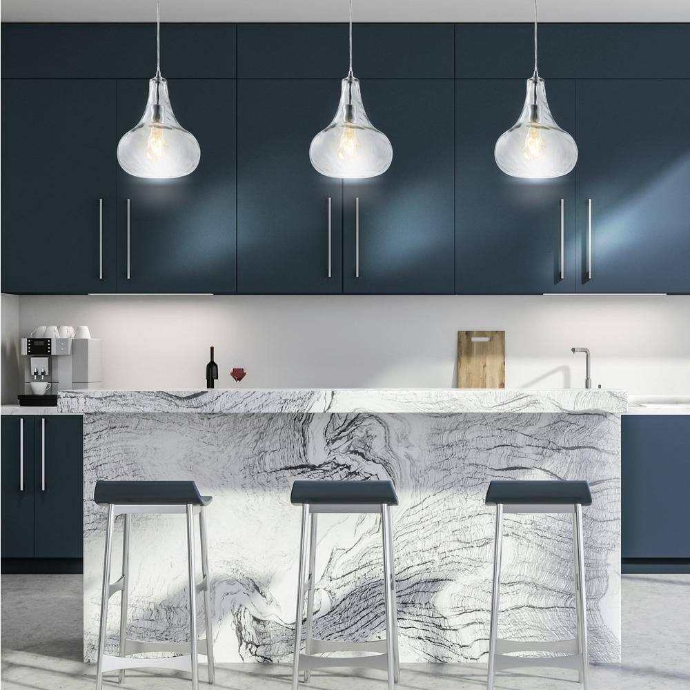 Ferano 9" Chrome Glass LED Pendant Light