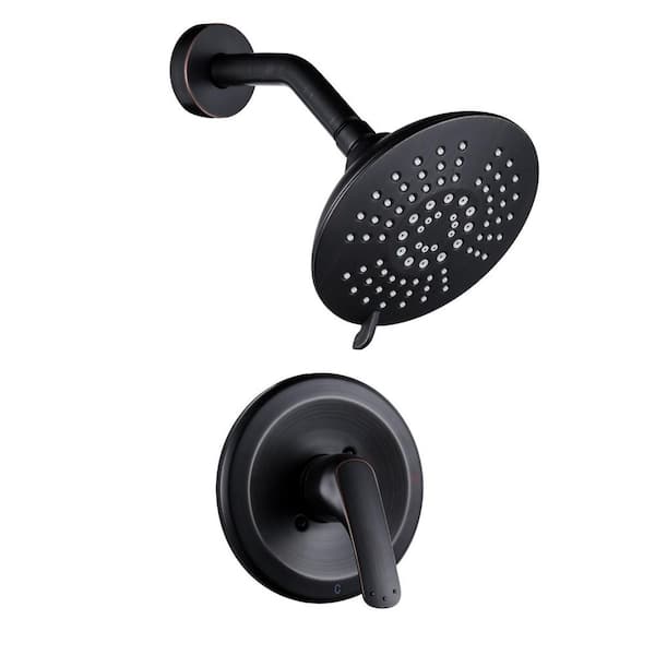 Single Handle 5-Spray Shower Faucet 1.8 GPM with Adjustable Head in Spot Resist Oil Rubbed Bronze (Valve Included)