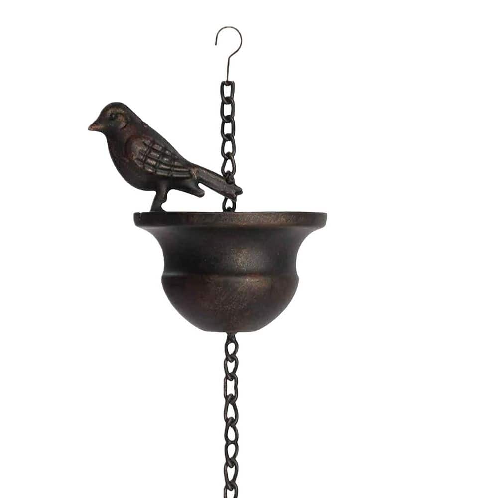 Metal Bird Rain Chain for Gutters, Rust-Resistant Outdoor Rain Catcher with Hanging Gutter Adapter, Dark Bronze Finish price history on PriceWatchPro