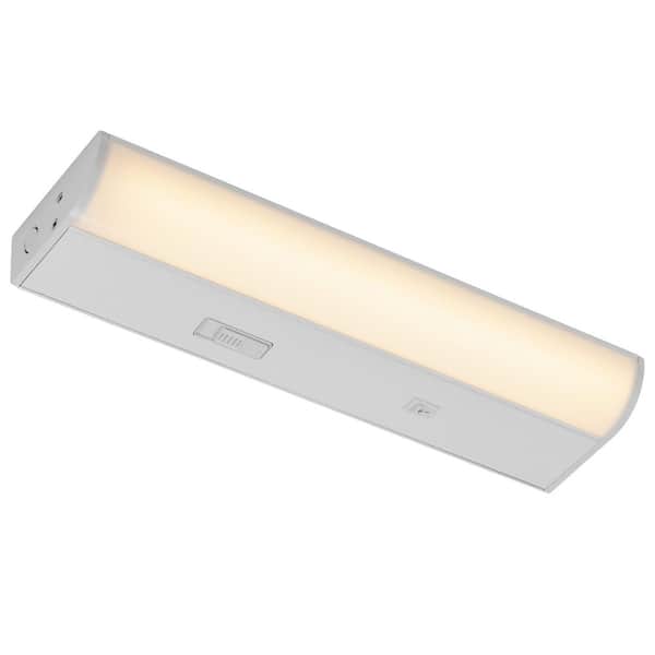 12 in. Hardwired White Integrated LED Under Cabinet Light, 550 Lumens, 5 CCT 2700K-5000K, On/Off Switch