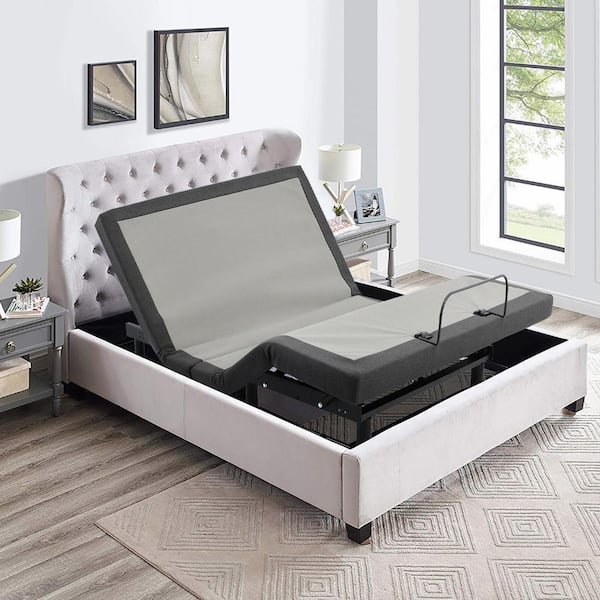 Boyel Living Classic Gray Adjustable, Electric Bed Frame Queen