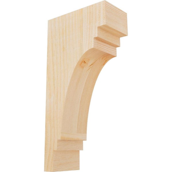 Ekena Millwork 4 in. x 8 in. x 16 in. Douglas Fir Pescadero Rough Sawn Corbel
