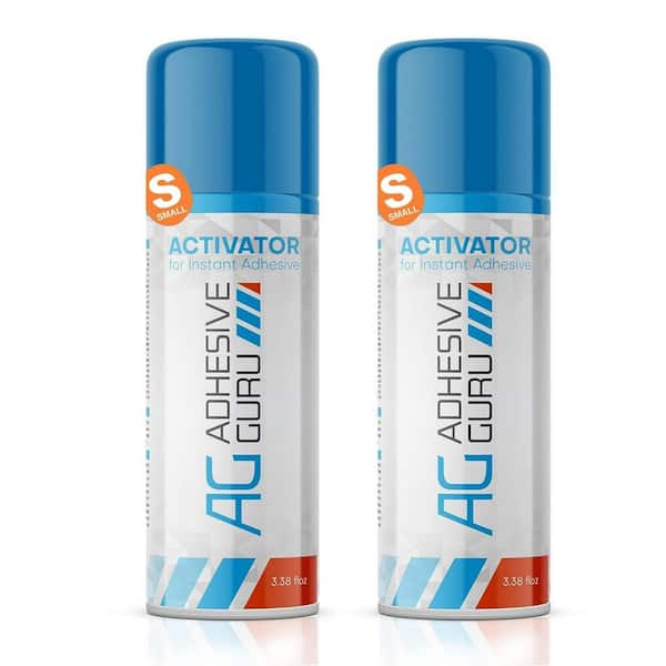 AG ADHESIVE GURU AG210A Activator Spray for CA Glue (3.38 fl oz), Clear Adhesive Accelerator Spray for Super Glues (2 pack)