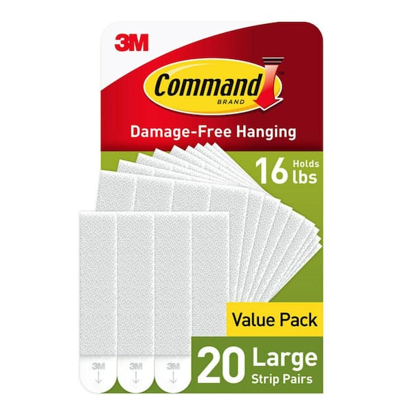 Command Large White Picture Hanging Strips, 20 Pairs