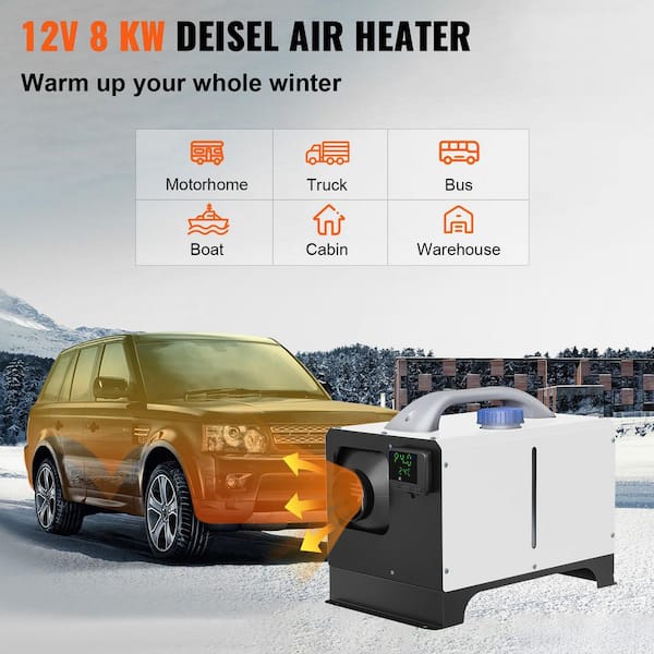 Diesel Parking Heater 27297 BTU White Diesel Air Heater with LCD Switch Diesel Air Heater Space Heater 2025 Update