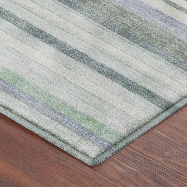 Mayfield Premium Machine Washable Abstract AMF2330 Mint 8 ft. x 10 ft. Area Rug