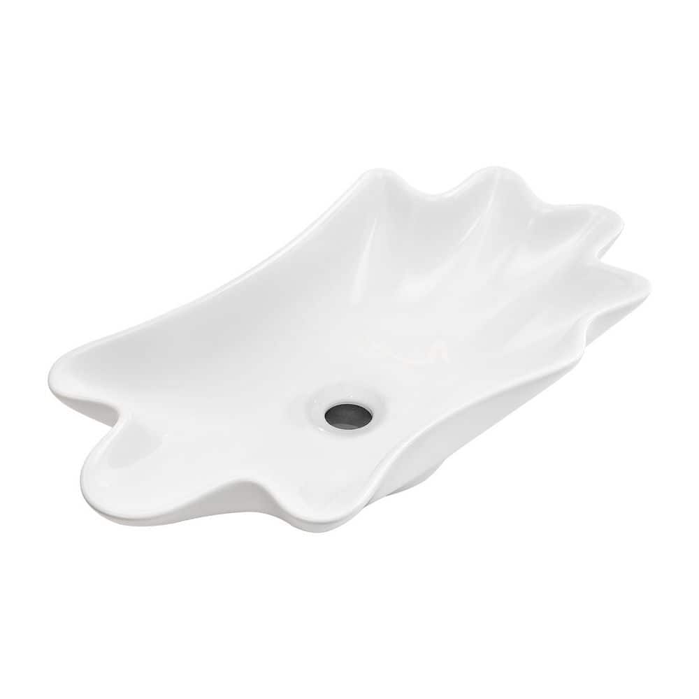 24.41 in. Shell Shape Vessel Bathroom Sink in White, Sink Basin Only price history on PriceWatchPro