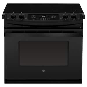 30 in. 4 Burner Element Drop-In Electric Range with Self-Cleaning Oven in Black