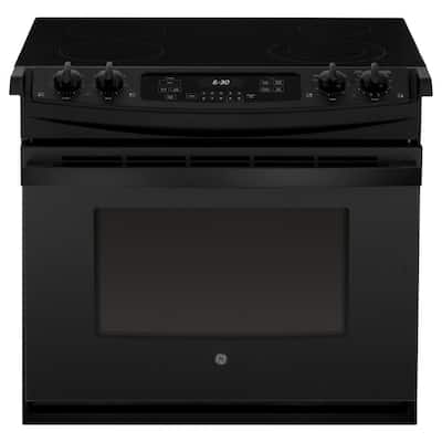 30 in. 4.4 cu. ft. Drop-In Electric Range with Self-Cleaning Oven in Black