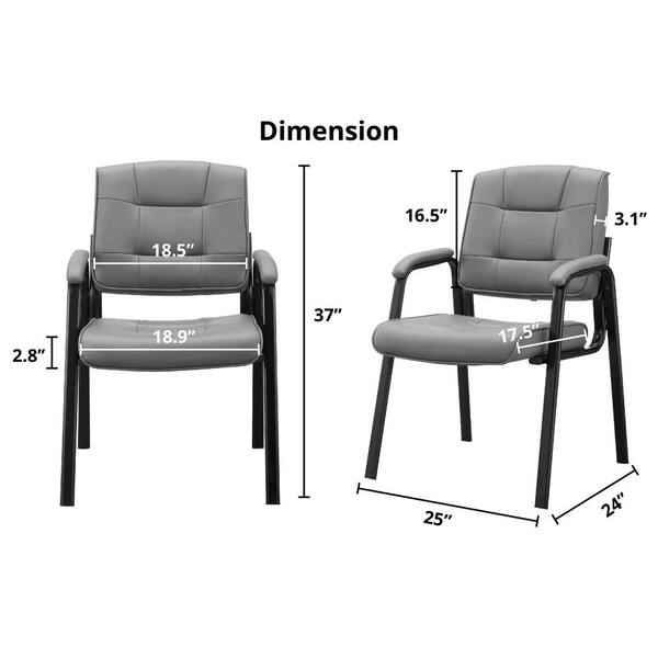 HOMESTOCK Gray High Back Executive Premium Faux Leather Office Chair with Back  Support, Armrest and Lumbar Support 99325 - The Home Depot