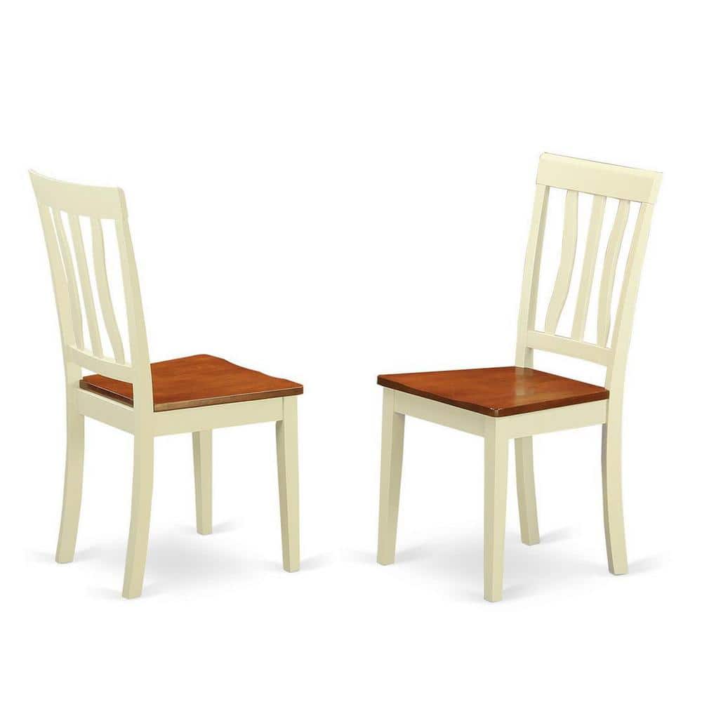 Cherry and Cream Oval Wood Dining Set with 6 High Back Chairs