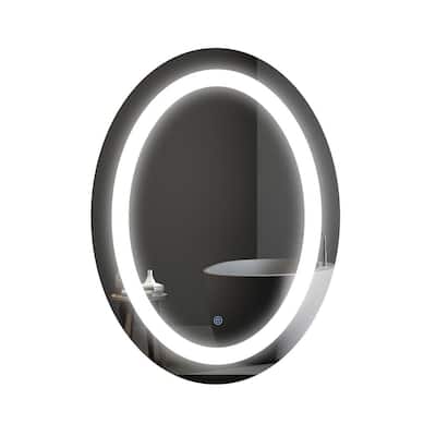 Oval Led Light Bathroom Mirrors, Oval Makeup Mirror With Lights