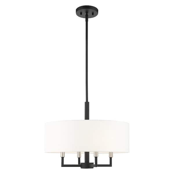 Livex Lighting Meridian 4 Light Black Pendant Chandelier