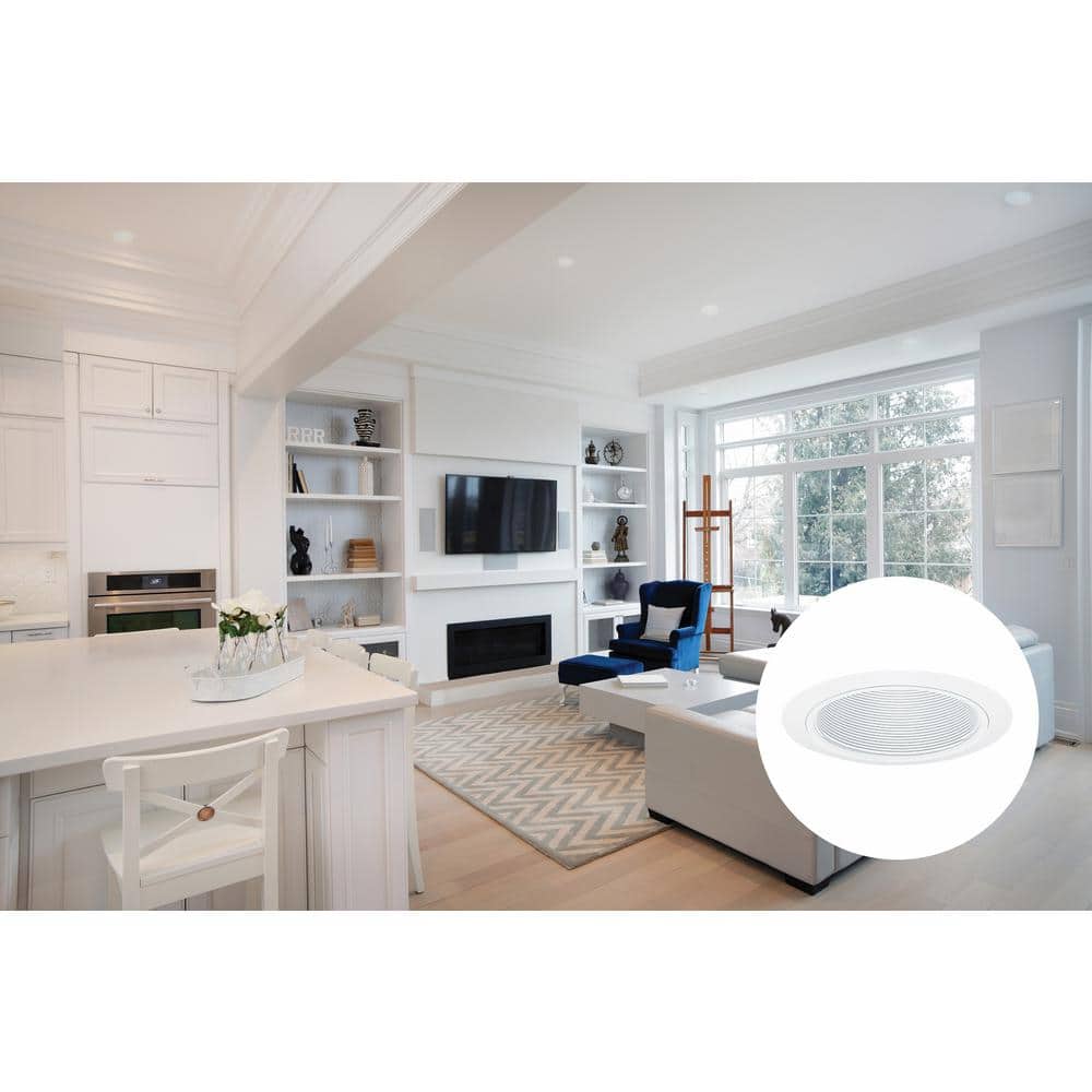 White 5-Inch Metal Baffle Recessed Down Light Trim