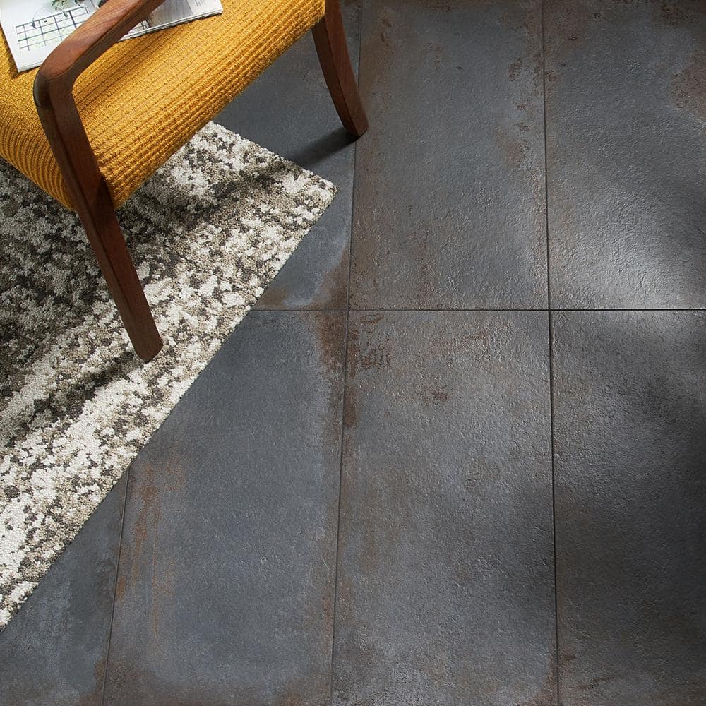 Angela Harris Santa Clara Large Matte Black Porcelain Wall and Floor Tile