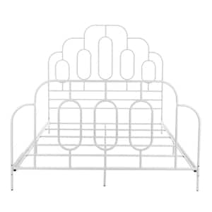 Paloma White Metal Full Platform Bed