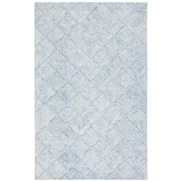 SAFAVIEH Abstract Blue/Ivory 8 ft. x 10 ft. Marle Diamond Chevron Area Rug