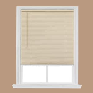 Ivory Cordless Duplex Room Darkening White to the Street Vinyl Blind with 1 in. Slat - 21-1/4 in. W x 42 in. L