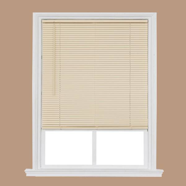 Home Basics Ivory Cordless Duplex Room Darkening White to the Street Vinyl Blind with 1 in. Slat - 32-1/4 in. W x 64 in. L