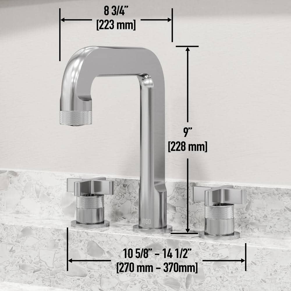 Wythe 9" H Two Handle Widespread Bathroom Faucet in Chrome and Black Brass