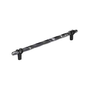Carrione 10-1/16 in. (256 mm) Center-to-Center Marble Black/Black Bronze Bar Cabinet Pull