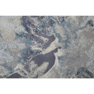 8 X 10 Blue Abstract Area Rug