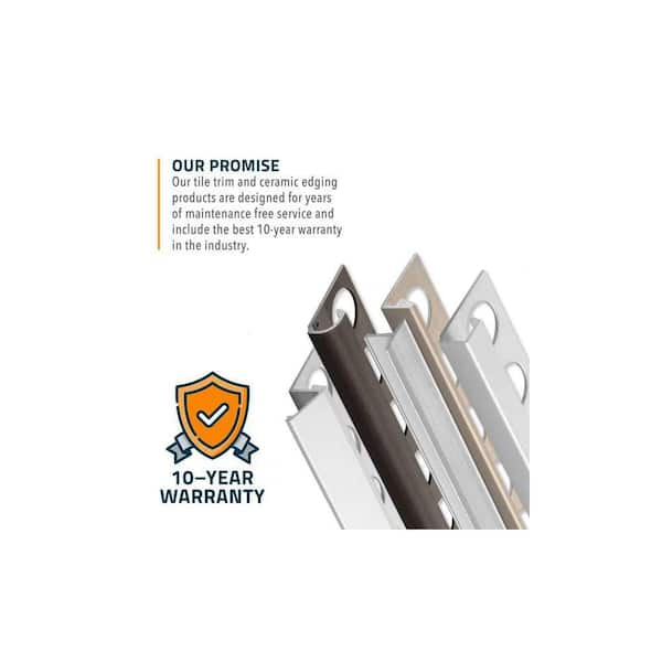 TrimMaster Chrome 5/16 in. x 98-1/2 in. Aluminum Bullnose Tile Edging Trim  H8711BDC98 - The Home Depot