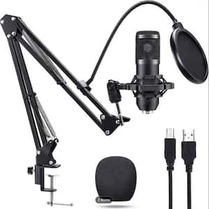 USB Microphone Kit with Advanced Chipset for Streaming, Podcasting, Studio Recording & Gaming in Black (1-Pack)