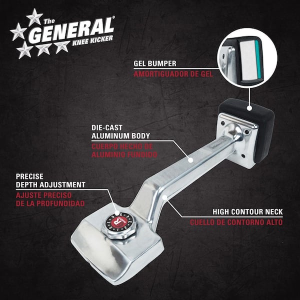 The General 5 in. W Silver Die-cast Aluminum Gel Core Knee Kicker Carpet Tool