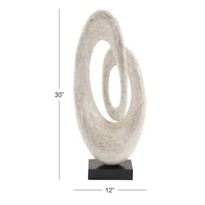 12 x 8 White Polystone Textured Coral Sculpture with Clear Acrylic Base,  by DecMode