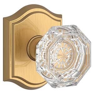 Passage Crystal Lifetime Satin Brass Hall/Closet Door Knob with Traditional Arch Rose