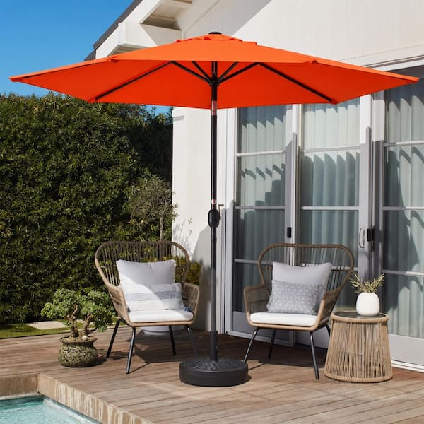 7.5 ft patio umbrella with crank multi color beach theme Blissun Umbrella, Yard Umbrella, Outdoor Market Push Button Tilt (Blue&White) : Patio, Lawn & Garden bringing the feel of a cozy getaway right to your backyard Rainbow Crank & Tilt Round