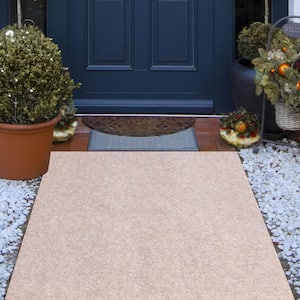 Indoor/Outdoor Carpet 6 ft. W x 23 ft. L Waterproof Easy to Clean Area Rug, Light Brown