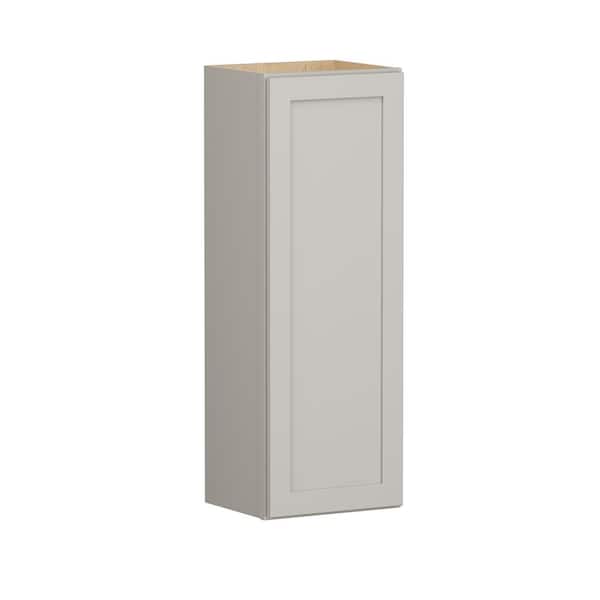 SIMPLY WOODMARK PRO Shaker Full Overlay 15 in. W x 12 in. D x 42 in. H Plywood Assembled Wall Kitchen Cabinet in Stone Gray