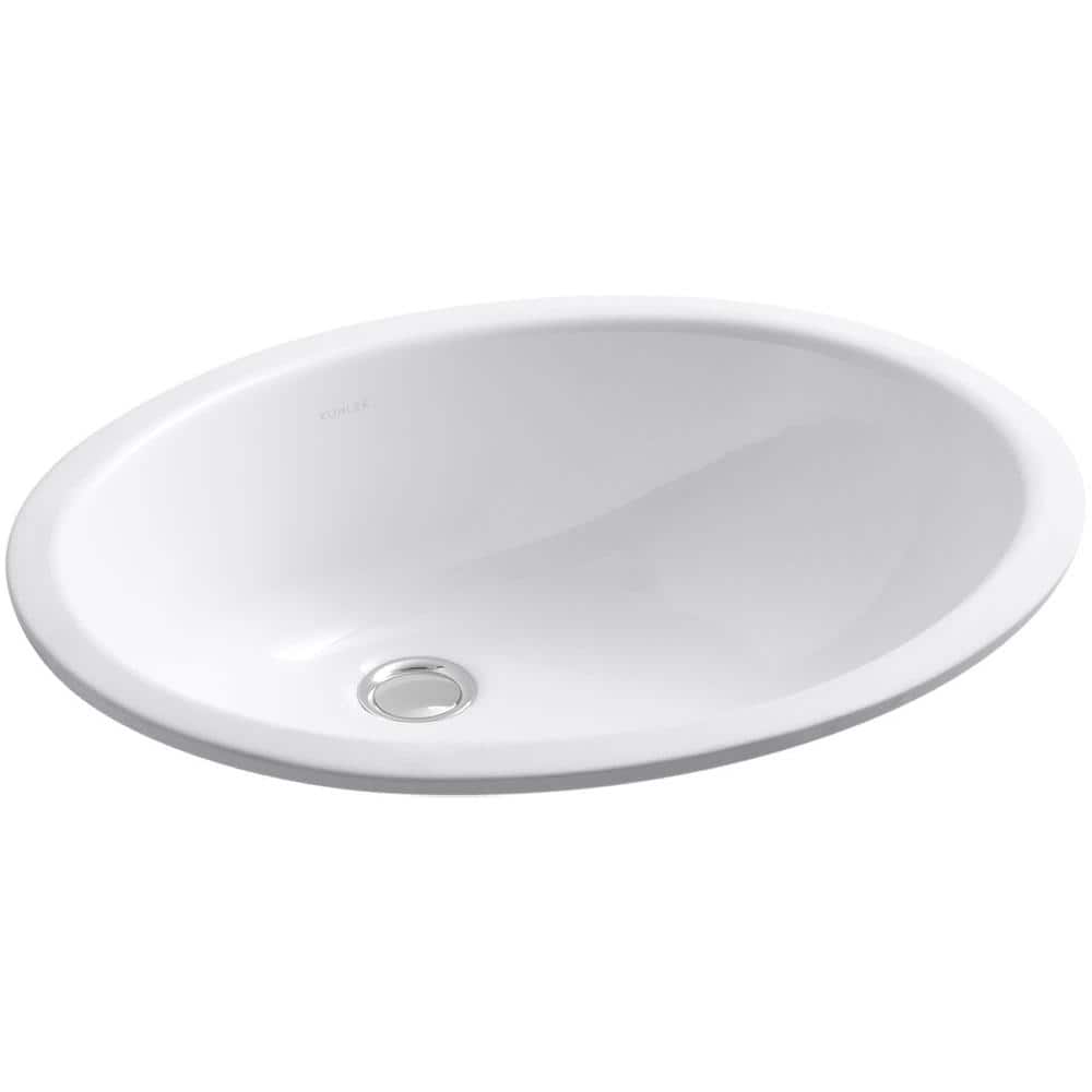 Kohler Caxton Vitreous China Undermount Bathroom Sink In White With Overflow Drain K 2210 0 The Home Depot