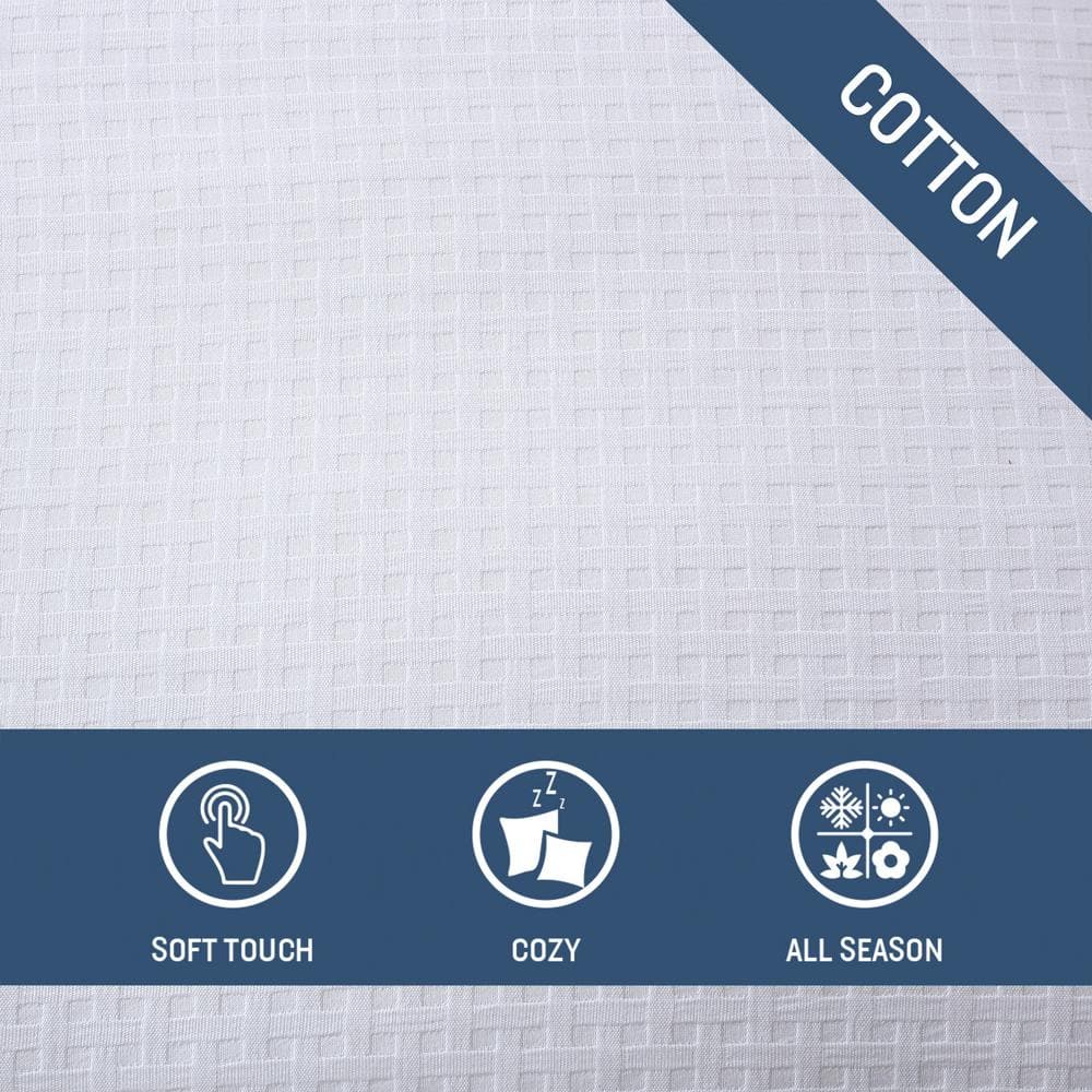 King White Cotton Basketweave Duvet Cover Set