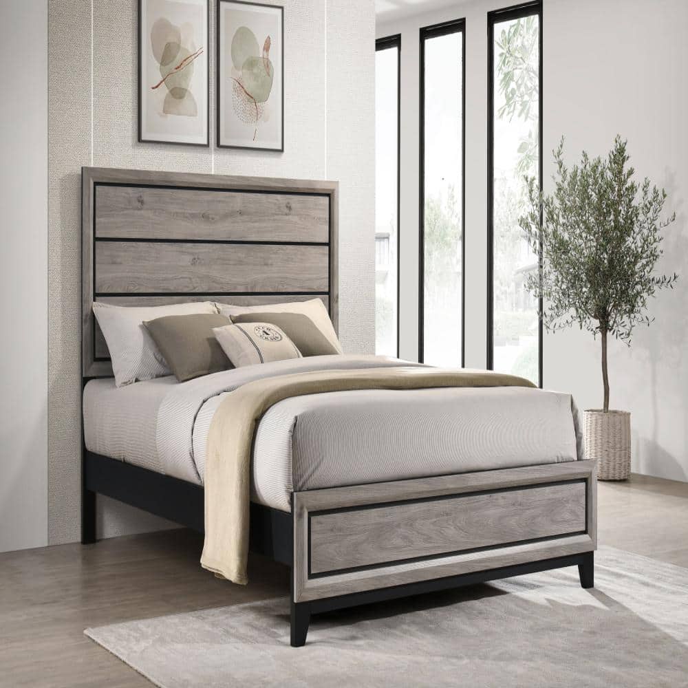 Watson Wood Queen Panel Bed Light Taupe price history on PriceWatchPro