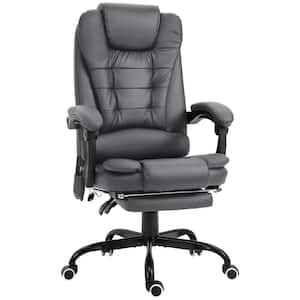 Gray 7-Point Fuax Leather Vibrating Massage Office Chair, High Back Executive with Lumbar Support