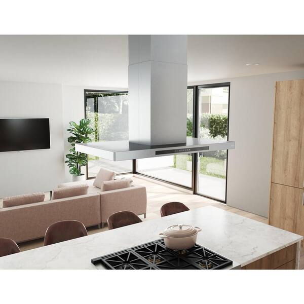 Zephyr Vista 42 in. Shell Only Island Mount Range Hood with LED