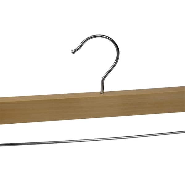 Home Basics Non-Slip Wood Hanger, (Pack of 5), Natural